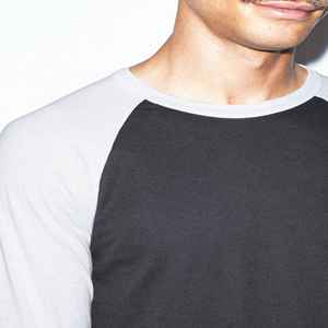 Blank <b>Raglan</b> <b>T</b>-<b>Shirt</b> O-Neck Short <b>Sleeve</b> for Men Casual 100% Cotton Contrast <b>Sleeves</b> Front Logo Customized Colors Quick Dry - Product Image 1