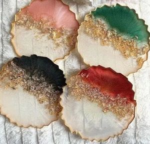 Resin Art <b>Table</b> <b>Coasters</b> – Unique Gift for Home Lovers Premium Epoxy <b>Coaster</b> Set – Stylish Dining Accessories - Product Image 3