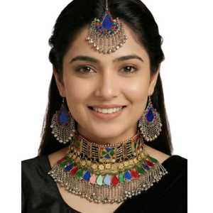 Special Afghan Women's Jewelry <b>Set</b> <b>Crystal</b> Rhinestone Trendy Dangling Ornaments Stainless Steel Craftsmanship for Party Islamic - Product Image 1