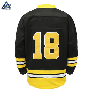 Cómodo y duradero jersey de hockey sobre hielo de la mejor tela, ligero, en colores amarillo y negro, precio de fábrica, uniforme de equipo. - Product Image 3