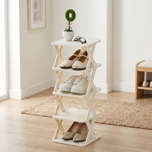 Space-saving modern PP vertical entrance multi-layer high narrow <b>shoe</b> <b>rack</b> - Product Image 3