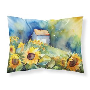 Tournesols en aquarelle oeuvre décorative taie d'oreiller légère et Super douce facile d'entretien taille Standard housse de coussin - Product Image 1