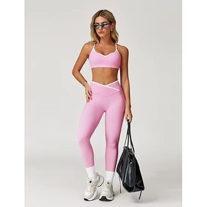 Latest Fashion <b>Top</b> Trending <b>Women</b> <b>Compression</b> Set Workout Breathable Yoga Sets - Product Image 2