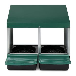 Cestello in Plastica Verde a 2 Scomparti per Nidificazione e Deposizione Uova, per Pollaio e Galline Ovaiole - Product Image 4