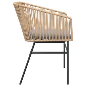 Sedia da Giardino in Rattan PE Marrone con Telaio in Acciaio Verniciato a Polvere, Misura Standard - Product Image 6