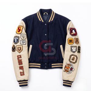 Womens Lady Crop <b>Jackets</b> Custom Design Logo Varsity <b>Jackets</b> Baseball <b>Jackets</b> Leather Sleeve Womens embroidery <b>patchwork</b> <b>Jackets</b> - Product Image 1