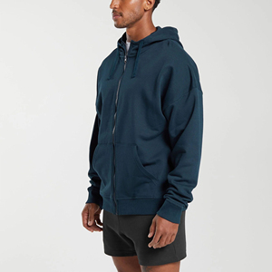 Sudadera con Capucha de Invierno para Hombre, Corte Regular, con Cierre, Logotipo Bordado e Impresión Digital Personalizada, 100% Algodón Felpa, Estilo Urbano - Product Image 3