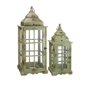 Lanterne porte-bougie en bois et verre avec poignée en corde, style rustique naturel, centre de table - Product Image 4