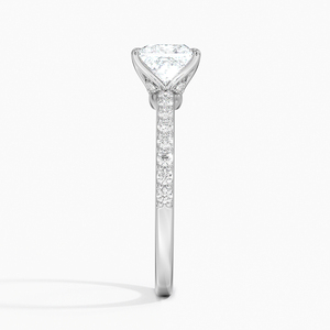 BOJ Ring 049 Princess Cut 925 Silver Petite Shared Prong Three Quarter Coverage 2ct D Color VVS1 Moissanite GRA Certified Sale - Product Image 3