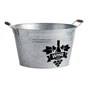 Galvanized Metal Ice Buckets with Customized Logo for Beer <b>Drinking</b> Food Storage Handmade Bucket Custom Rate - Product Image 4
