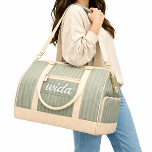 2026 Trending Wholesale Duffel Gym Bag Travel Sports Polyester PU Leather Zipper Shoe Pocket Durable OEM ODM Factory Direct - Product Image 5