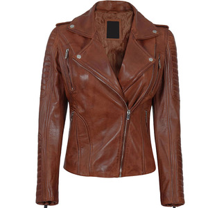 Comfortable Women Genuine <b>Leather</b> Motorcycle <b>Jacket</b> Canvas Breathable Windproof Eco-Friendly <b>Winter</b> Streetwear Solid Color - Product Image 4