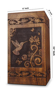 Urnas funerarias decorativas modernas de madera para adultos, urnas hechas a mano para hombre y mujer - Product Image 2