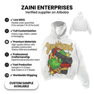 Sudadera con Capucha para Hombre, Lavado Ácido, 100% Algodón, Felpa, 380 GSM, Estilo Vintage, Impresión Personalizada, Bordado, OEM, ODM - Product Image 1