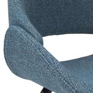 Sedia da pranzo Malden in denim blu e legno curvato - Product Image 4