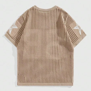 Meilleures ventes : Haut en maille à manches courtes avec logo, style plage, pour hommes, maillot de basket-ball et de football en maille, pulls pour hommes - Product Image 6