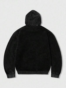 Custom Logo All Over <b>Rhinestone</b> Zip Hoodies Sparkle Crystal Studded Oversized Fit Streetwear Fleece Cotton <b>Jacket</b> Men ODM Autumn - Product Image 2