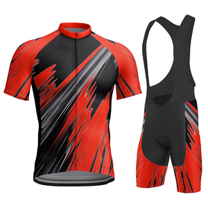 Unisex <b>Cycling</b> Jersey Set Blue Black Mountain Bike Pattern Short Sleeve Bike Clothing for Men Women - Product Image 5