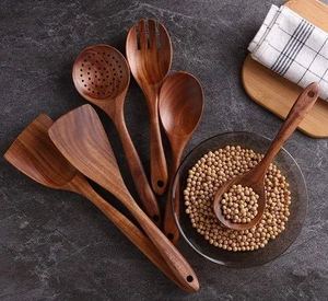 FAIZA CRAFT Juego de 2 Cucharas de Cocina Ecológicas de Madera de Acacia, Utensilios de Cocina con Espátulas de Madera, Solo Lavar a Mano - Product Image 5