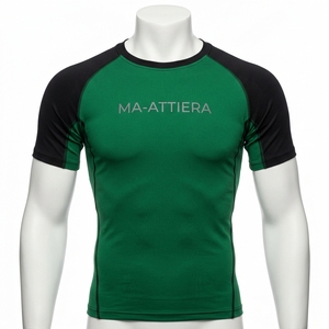 Camiseta de Compresión para Hombre, Manga Corta, Estilo Bape, Color Verde y Negro, para Entrenamiento, Fitness y Deportes - Product Image 3