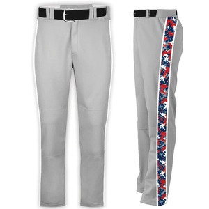 Pantalon de baseball slim rouge pour homme, imprimé sublimé uni, en polyester, fermeture éclair, grandes tailles, été - Product Image 2