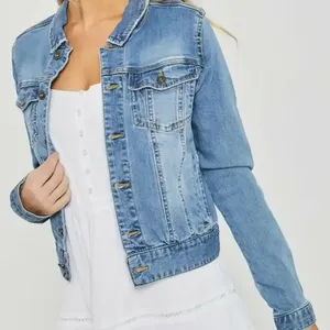 OEM Manufacturer Plus Size Wholesale Custom <b>Long</b> Stretch <b>Denim</b> <b>Jacket</b> for Women Winter Cotton Jean <b>Jacket</b> <b>Denim</b> <b>Jacket</b> - Product Image 4