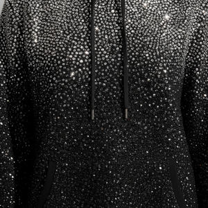 Sweat à capuche avec logo en strass pour homme, 500 g/m², surdimensionné, en molleton français épais, pull personnalisé, fabricant OEM de streetwear - Product Image 4