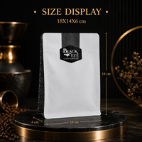 Petite commande 100 pièces MOQ, sac plat à fond plat avec logo personnalisé imprimé, blanc mat, 8 soudures latérales, conception gratuite, pochette d'emballage pour café