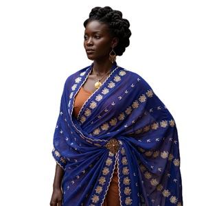 Voile Hijab Léger et Respirant en Mousseline pour Femme, Broderie Florale Africaine, Strass, Doux, Idéal pour l'Été et le Quotidien – Vente en Gros - Product Image 3