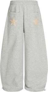 กางเกงวอร์มทรงบาร์เรลแต่งลายดาว ขากว้าง เอวยางยืด - Product Image 3