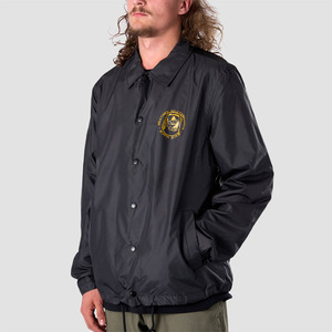 Veste vintage noire Turndown Coach Line pour homme avec logos imprimés, idéale pour un usage quotidien en extérieur - Product Image 5