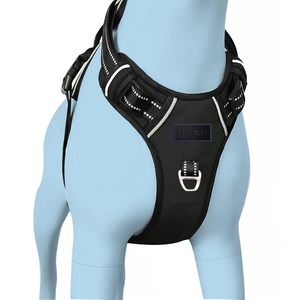 Adjustable <b>Dog</b> <b>Harness</b> Heavy Duty Nylon Pet Vest with Metal Straps Reflective Trim Animal Print Sport Style for Daily Walking - Product Image 3