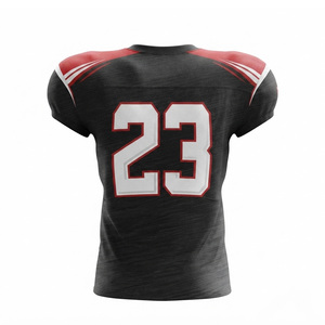 Maillot de football américain pour homme, noir, rouge, blanc, 23, col en V, manches courtes, impression numérique, évacuation de l'humidité, respirant, coupe régulière - Product Image 4