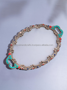 Bandeja de hierro para servir en restaurante clásico, bandeja dorada de acero inoxidable, juegos de platos, vajilla, bandeja de postre de té - Product Image 3