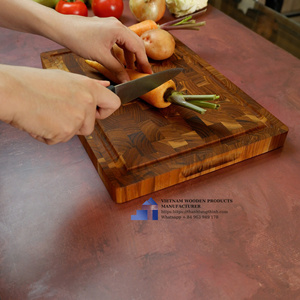 Eco Friendly Teak Wood Cutting Board Set Sustainable End Grain Chopping Board Kitchenware Supplier 2026 - Product Image 3
