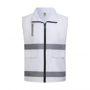 Chaleco de Seguridad Reflectante de Poliéster Fluorescente Amarillo de Alta Visibilidad ANSI Clase 2, Diseño Multibolsillos para Trabajo al Aire Libre - Product Image 5