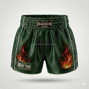Factory Direct Wholesale Muay Thai Shorts Custom Design Satin Kickboxing <b>Trunks</b> Premium Boxing Training Shorts - Product Image 4