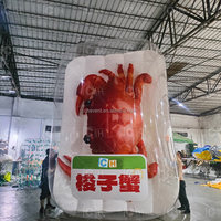 Modèle alimentaire gonflable publicitaire personnalisé, ballon de crabe géant gonflable pour la publicité d'événements