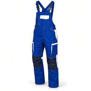 Factory Direct <b>Men's</b> Cotton Work <b>Bib</b> Overalls Water Resistant Utility Pockets Adjustable Buckles Reinforced Knees Secure Tool - Product Image 2