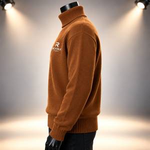 <b>Plus</b> <b>Size</b> Casual False Two-piece Set Turtleneck Long Sleeve Free <b>Size</b> Solid Color Cable Knit <b>Sweater</b> Jumper - Product Image 3