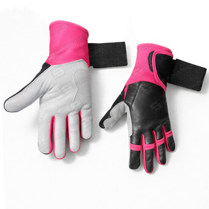 Gants de frappe en cuir rose et noir à fermeture auto-agrippante, unisexe, pour adulte, durables, ambidextres, prix de gros - Product Image 4