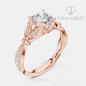 Bague de fiançailles fantaisie en or blanc 14 carats avec diamant de laboratoire taille coussin 1,27 carat, couleur F+, clarté VS+, certifiée IGI, idéale pour un cadeau - Product Image 4