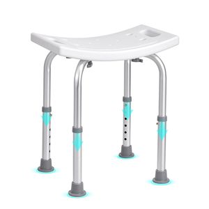 Sedia da Doccia Regolabile in Altezza con Maniglie Integrate, Sedile Portatile Antiscivolo per Vasca e Doccia - Product Image 1