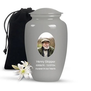 Urna Funeraria Negra con Grabado de Foto para Cenizas Humanas Adultas, Diseño Personalizable, Siempre en Nuestros Corazones, Urna Grande Clásica para Adultos - Product Image 2