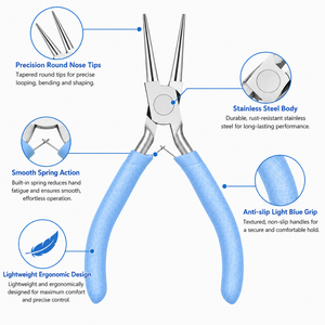 Round Nose Jewelry Pliers <b>Wire</b> Loop Making Tool for Beading Earring Repair <b>Craft</b> Supplies - Product Image 2