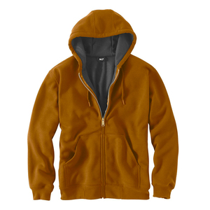 High Quality Autumn/Winter <b>Men's</b> <b>Sherpa</b> Fleece Zipper-Up Solid Plain Dyed <b>Hoodie</b> Blank Loose Fit <b>Hoodie</b> - Product Image 5