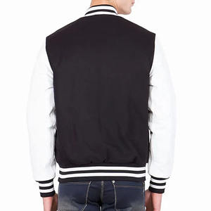 Chaqueta de béisbol de alta calidad con parche de logotipo personalizado, estilo streetwear, tipo Letterman, de cuero, para hombre. - Product Image 5