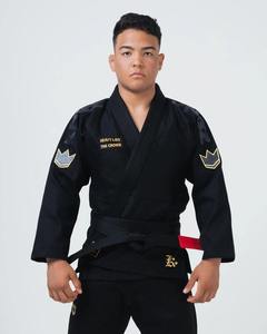 Kimono Personalizado Kingz Negro para Jiu Jitsu Brasileño, Uniforme de BJJ con Tejido de Perlas - Product Image 1