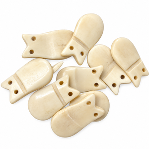 Piezas de Hueso en Forma de Diente de Alce, Colgantes de Uno y Dos Agujeros para Fabricación de Joyas, Suministros para Manualidades DIY - Product Image 1