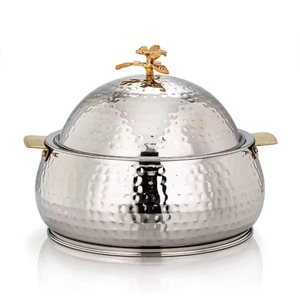 Assured Quality Stainless Steel Casserole With Hammered Finish 24cm Round Durable Modern Design For Gas And Induction Cookers - Product Image 1